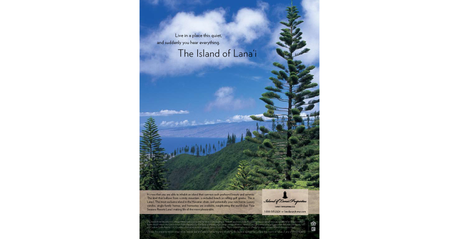 Island of Lanai, Koele, Marketing Campaign