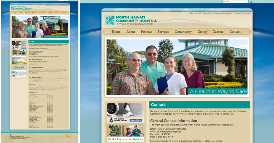 North Hawaii Community Hospital, Web Site Design, SEO,