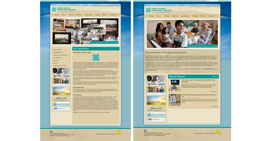 Hawaii Web Site Design, Web Design, Big Island marketing, NHCH, Team Vision