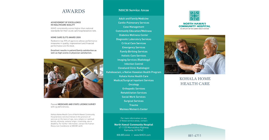 Brochure Design, Collateral Design, North Hawaii Community Hospital, Graphic Design