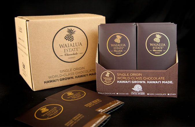 Waiaulua Estate Chocolate, Logo Design, Branding, Packaging Design, Team Vision Marketing Agency, Hawaii