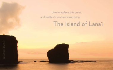 Island of Lanai, Print Ad, Print Ad Design, Lanai, Hotel, Luxury Hotel