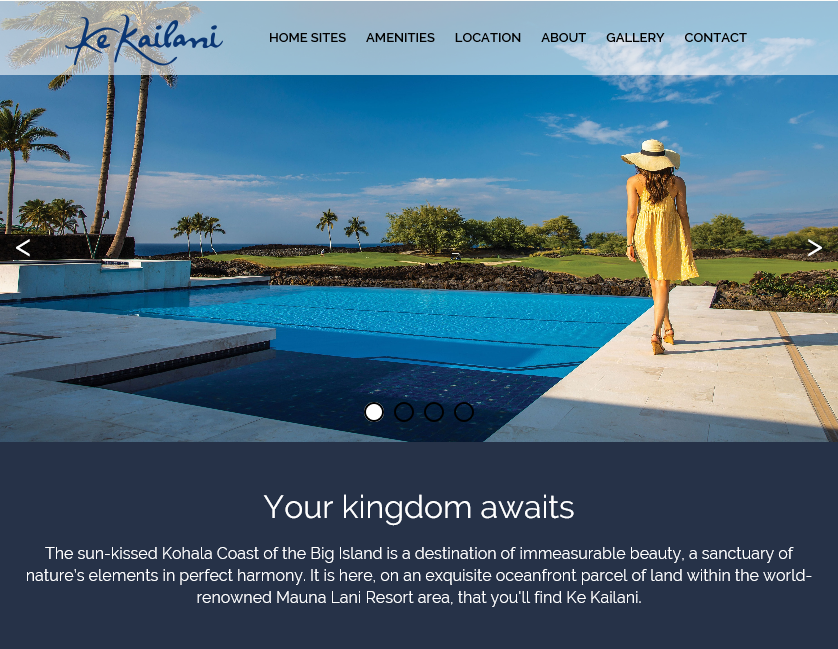 Big Island Real Estate, Ke Kailani, Mauna Lani, Web design, marketing, Team Vision marketing, Hawaii, Honolulu