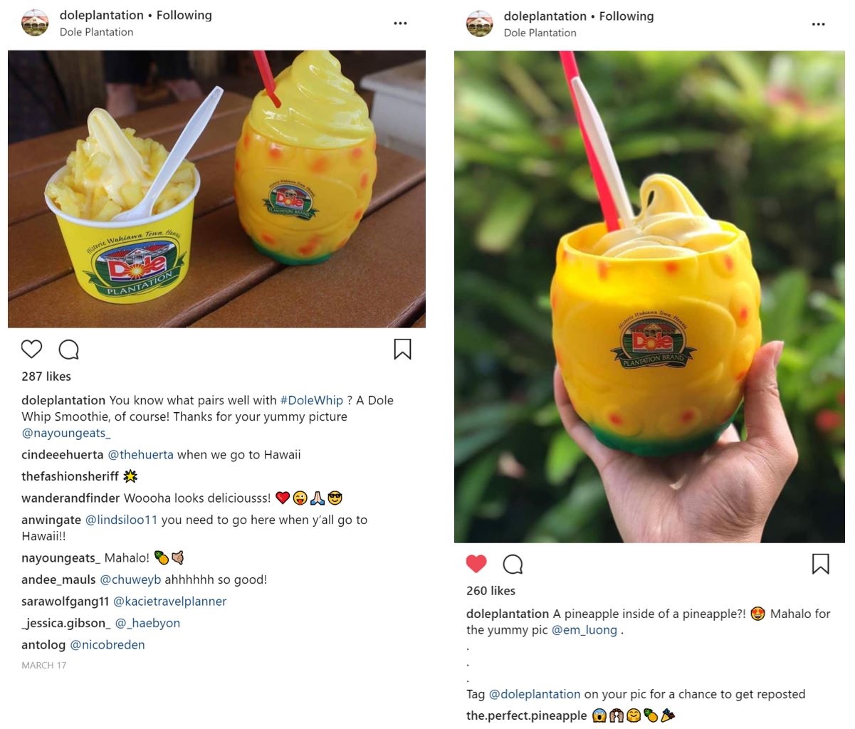 Dole Plantation Repost Examples