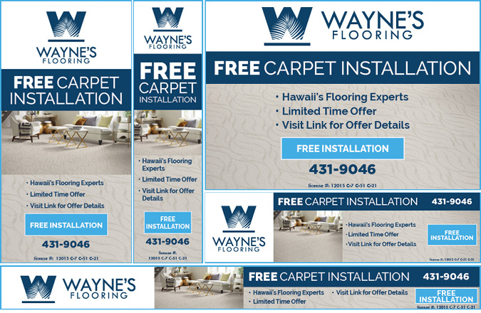 Wayne's Flooring Free Carpet Installation digital advertising by Team Vision Marketing