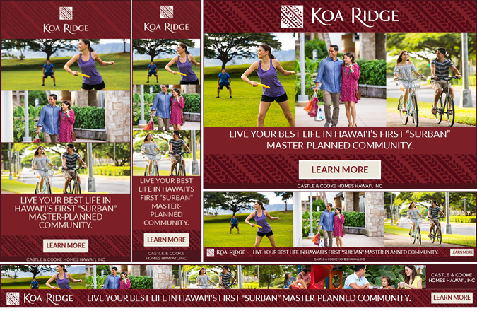 "Live your best life at Koa Ridge" branding Google banner ads by Team Vision Maketing Agency